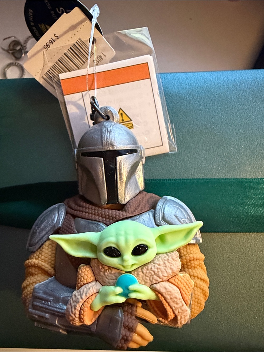 Bath & Body Works Mandalorian & Grogu Keychain Charm - Silver, Green, Brown
